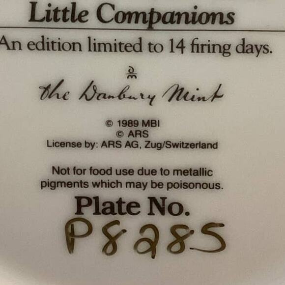 1989 Vintage Danbury Mint Hummel Stormy Weather Collectible Ceramic Plate - Picture 4 of 4